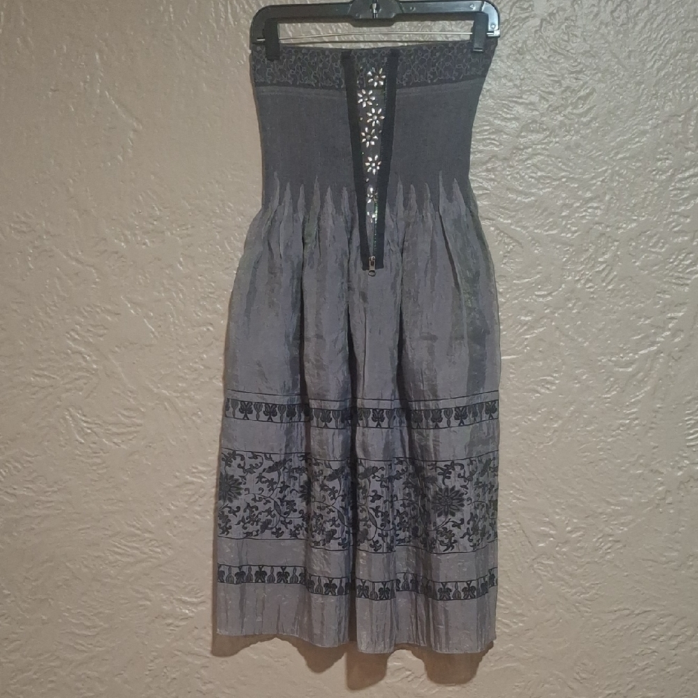 Lapis Women's Elegant Gray Strapless Dress One Size